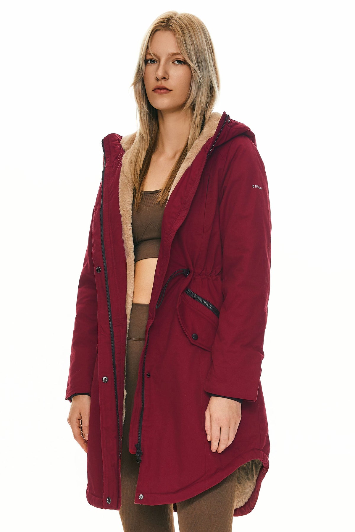 Fleece-Lined Hooded Parka Jacket with Pockets