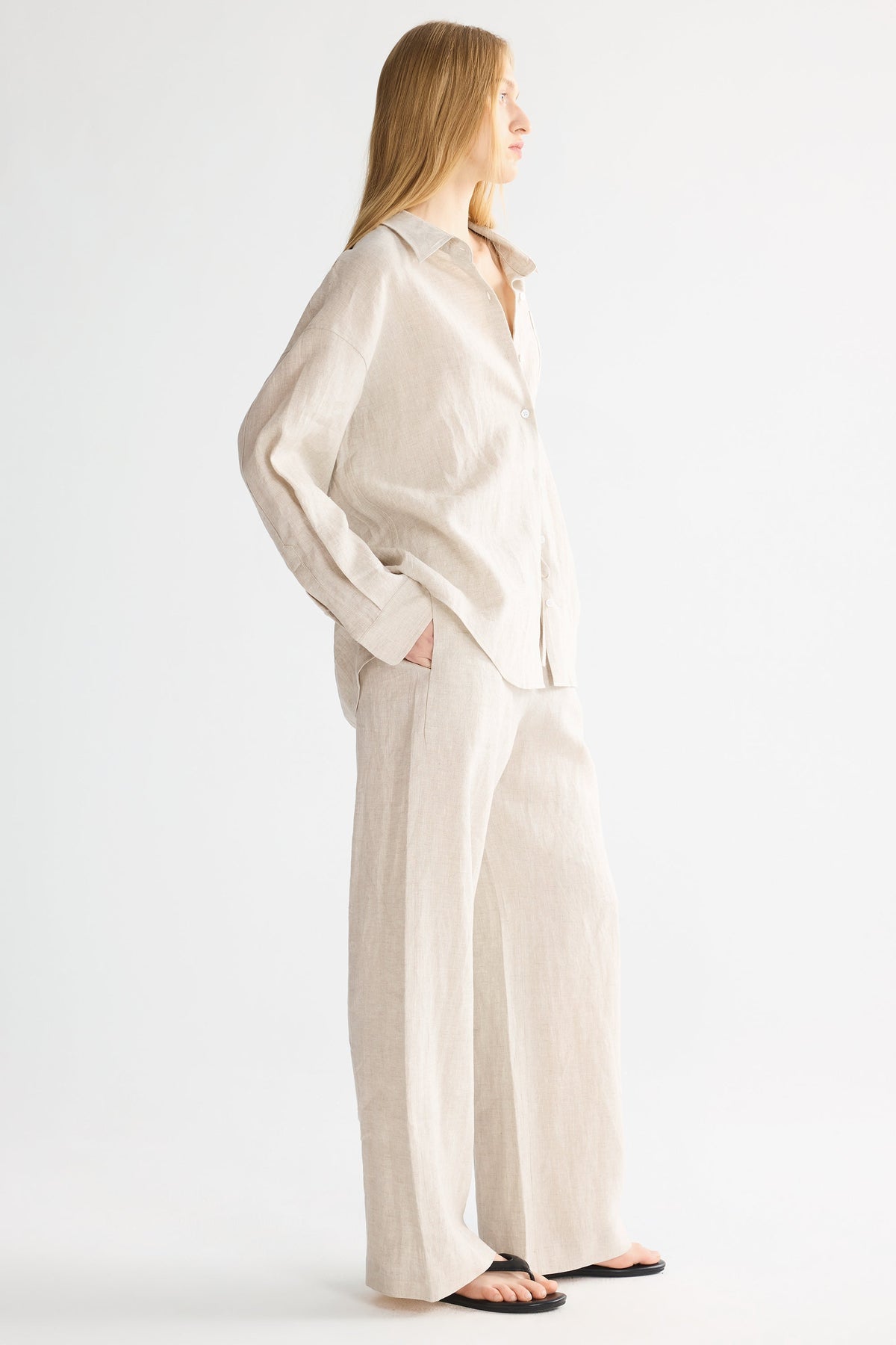 Oversized Linen Button-Up Shirt
