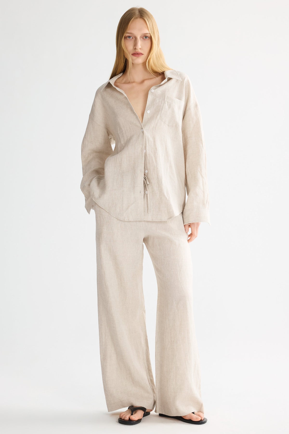 Oversized Linen Button-Up Shirt