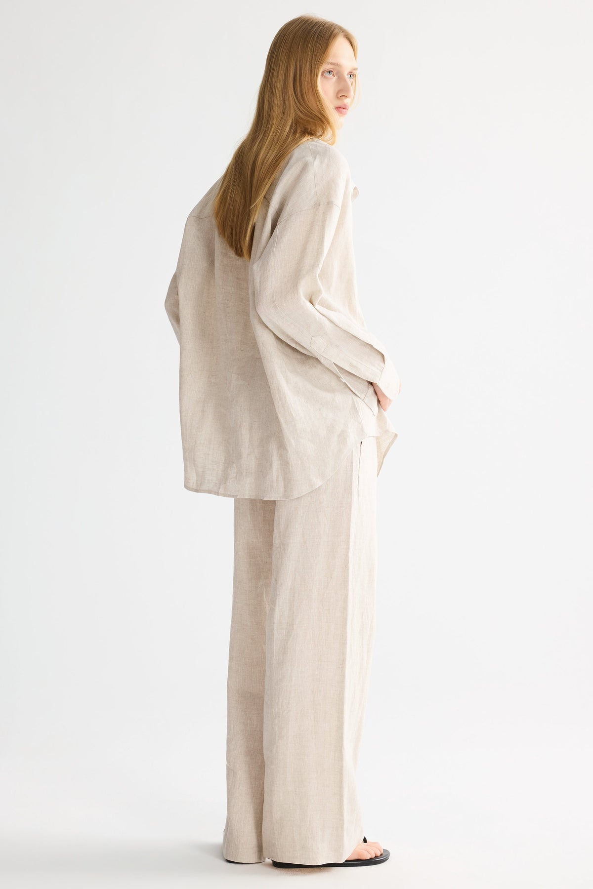 Oversized Linen Button-Up Shirt