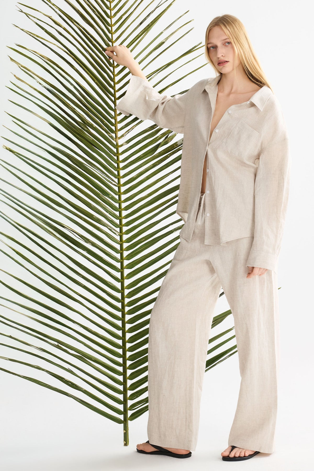 Oversized Linen Button-Up Shirt