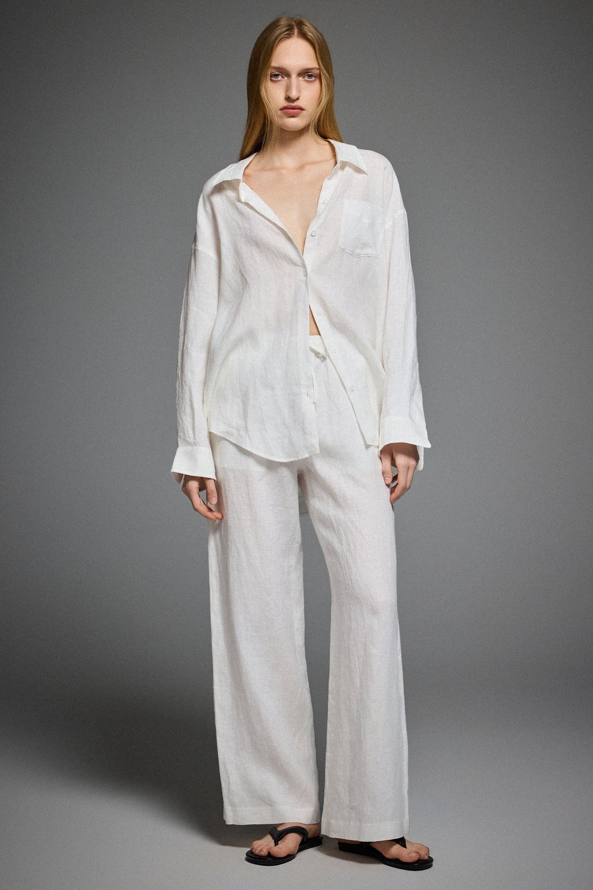 Oversized Linen Button-Up Shirt