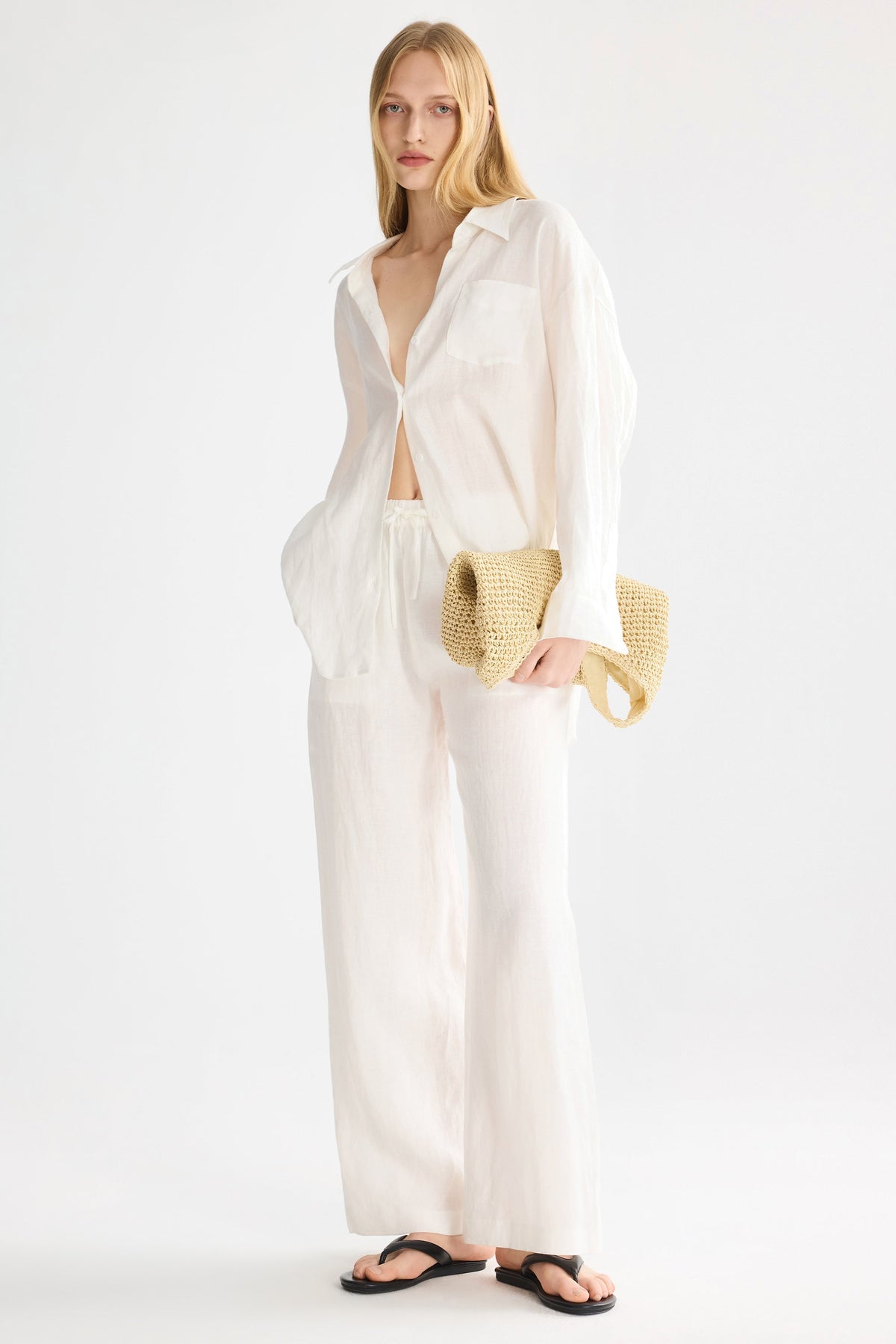 Oversized Linen Button-Up Shirt