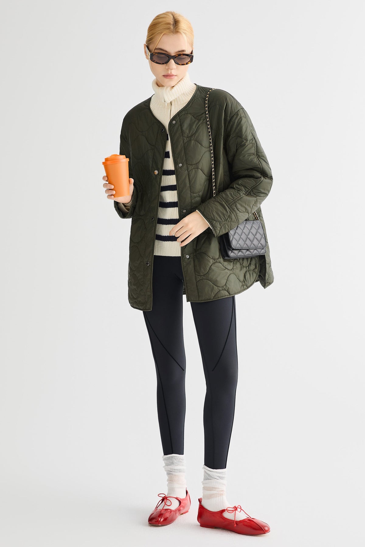 Oversized Quilted Drop-Shoulder Jacket