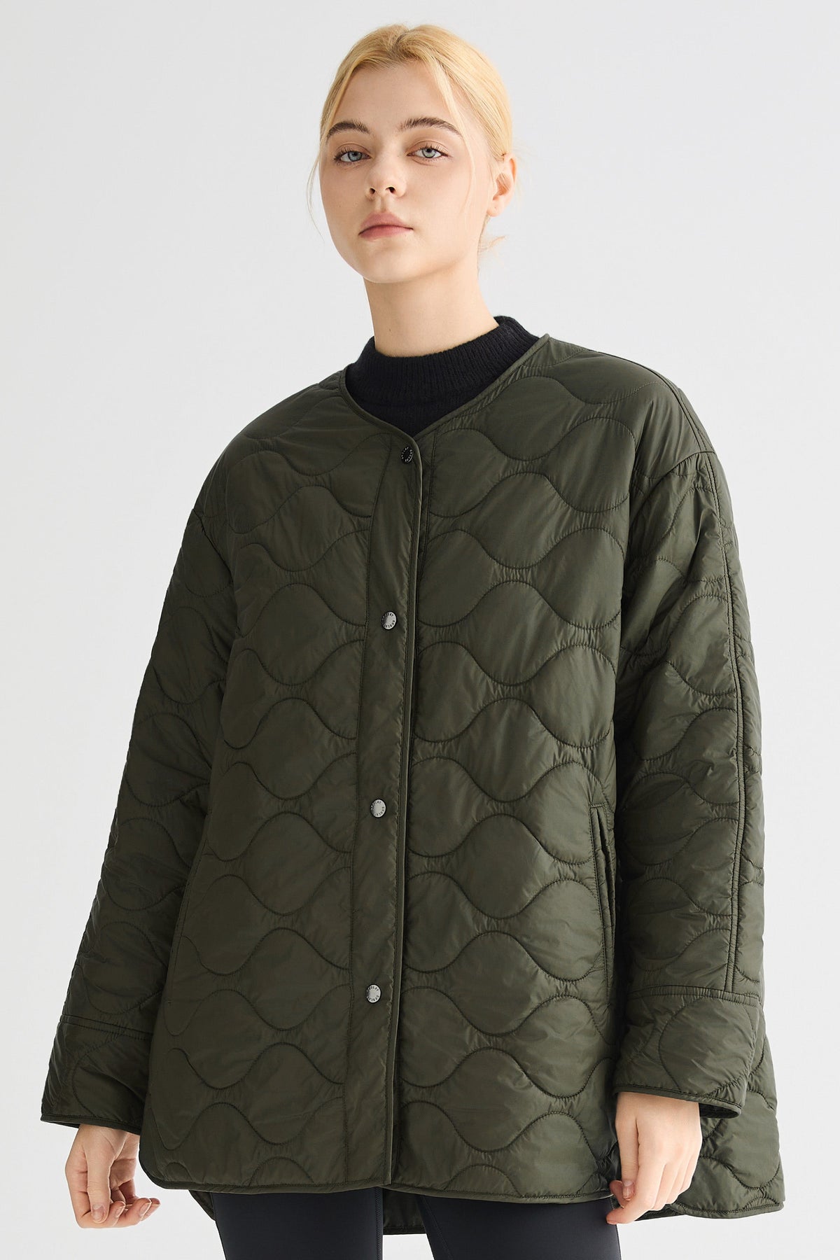 Oversized Quilted Drop-Shoulder Jacket