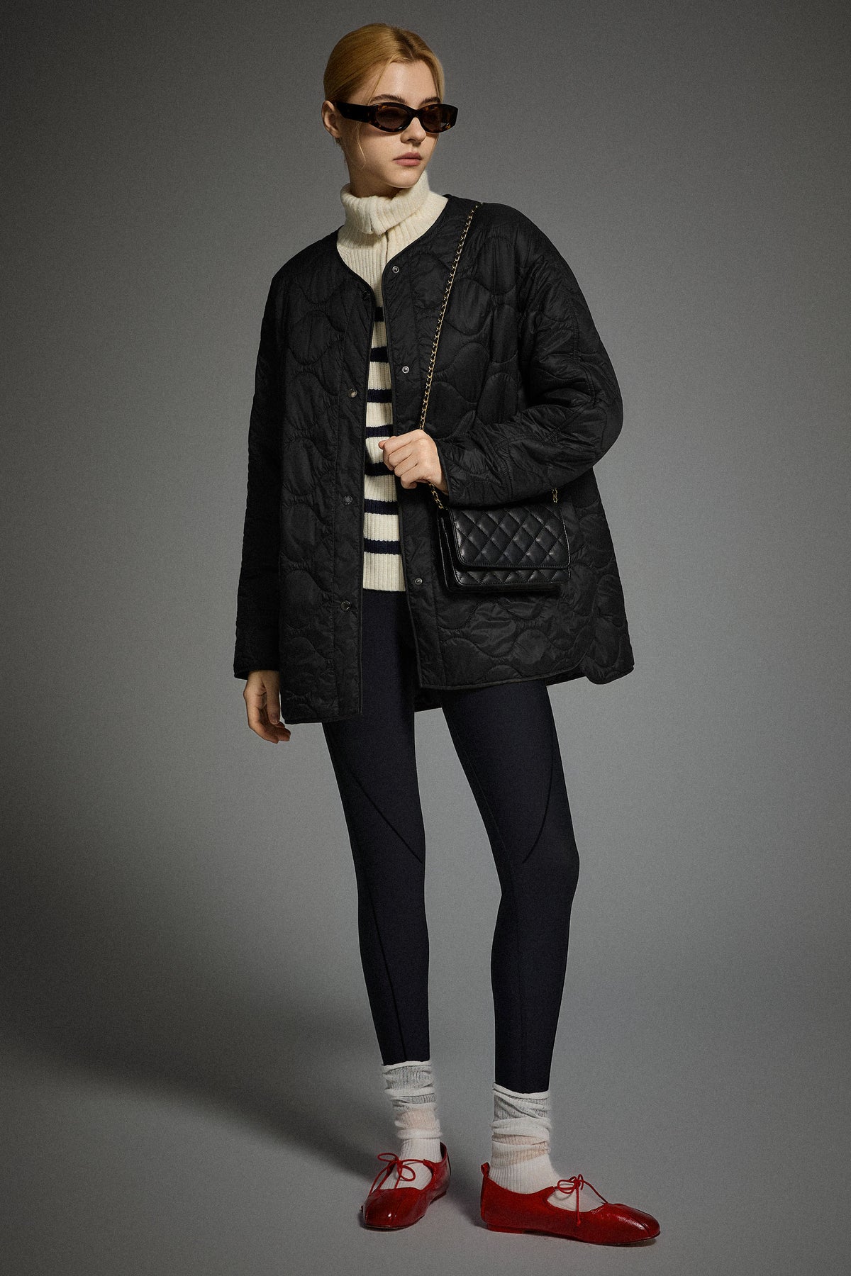 Oversized Quilted Drop-Shoulder Jacket