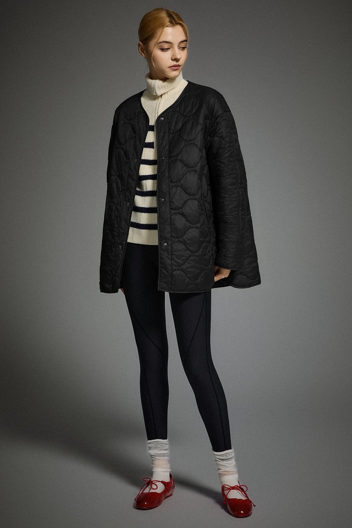 Oversized Quilted Drop-Shoulder Jacket