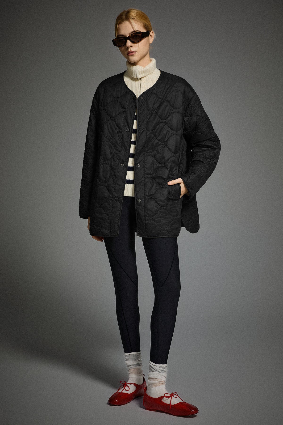 Oversized Quilted Drop-Shoulder Jacket