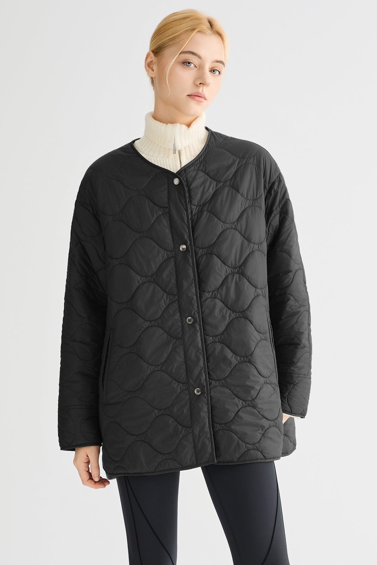 Oversized Quilted Drop-Shoulder Jacket