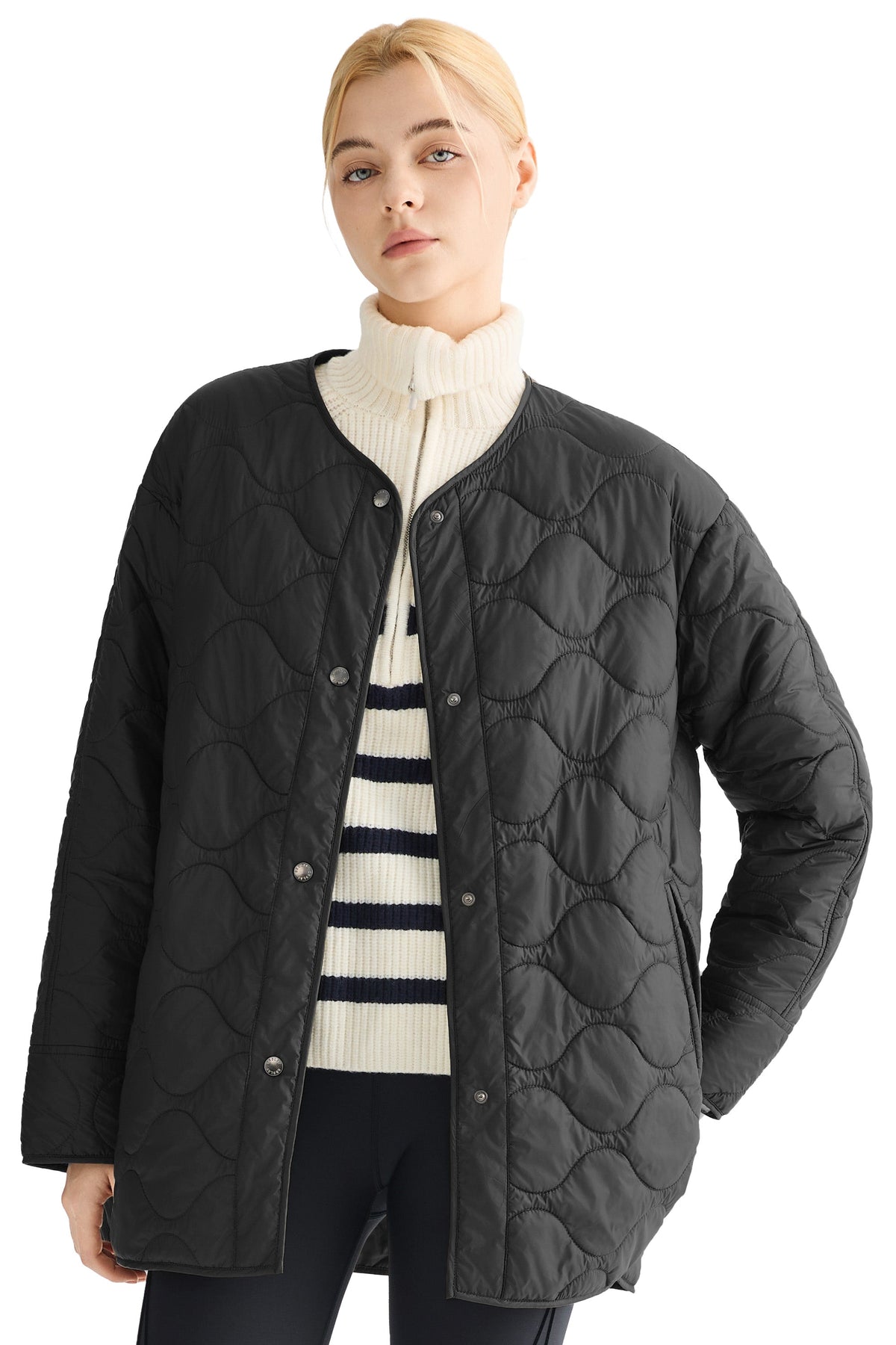 Oversized Quilted Drop-Shoulder Jacket