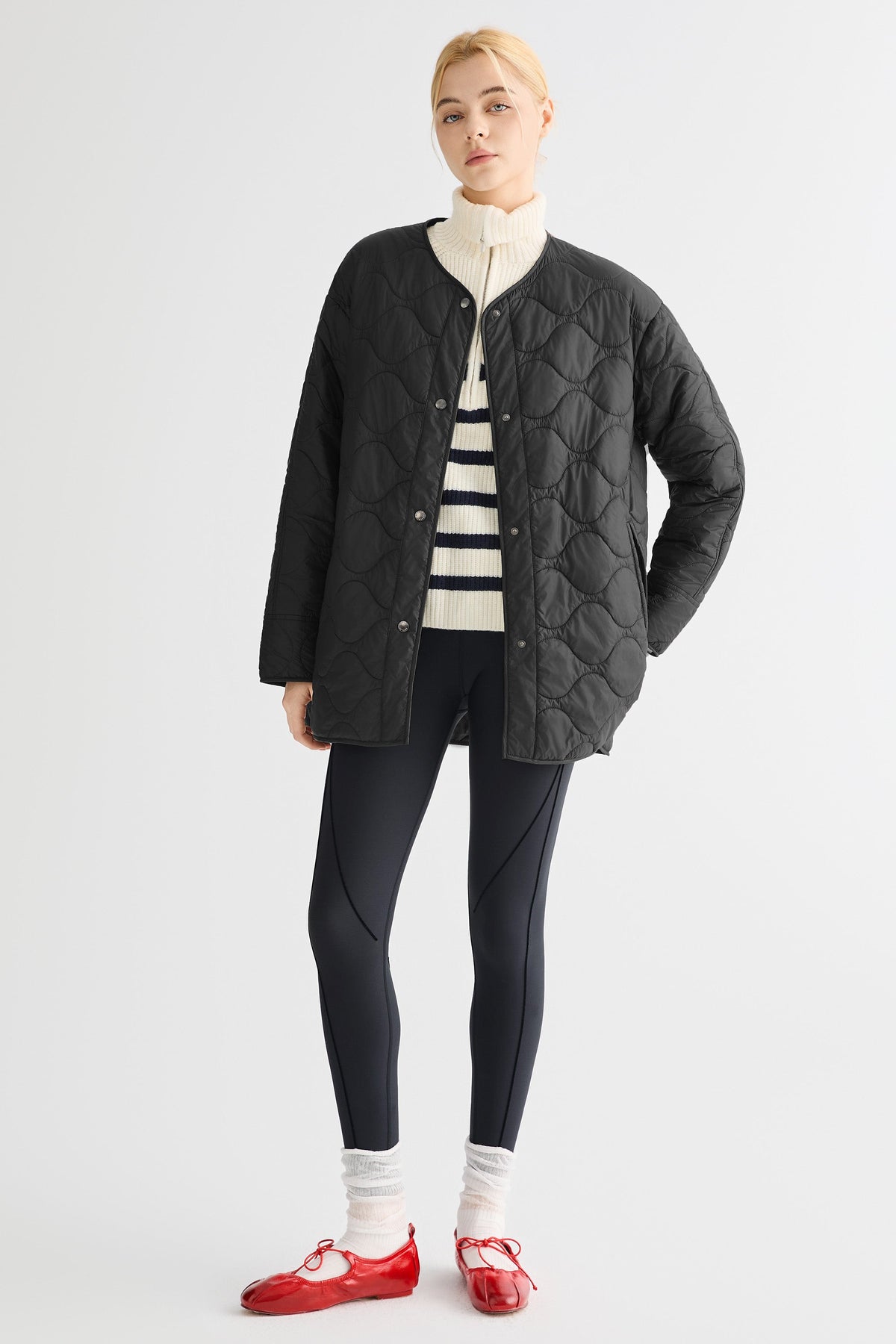 Oversized Quilted Drop-Shoulder Jacket