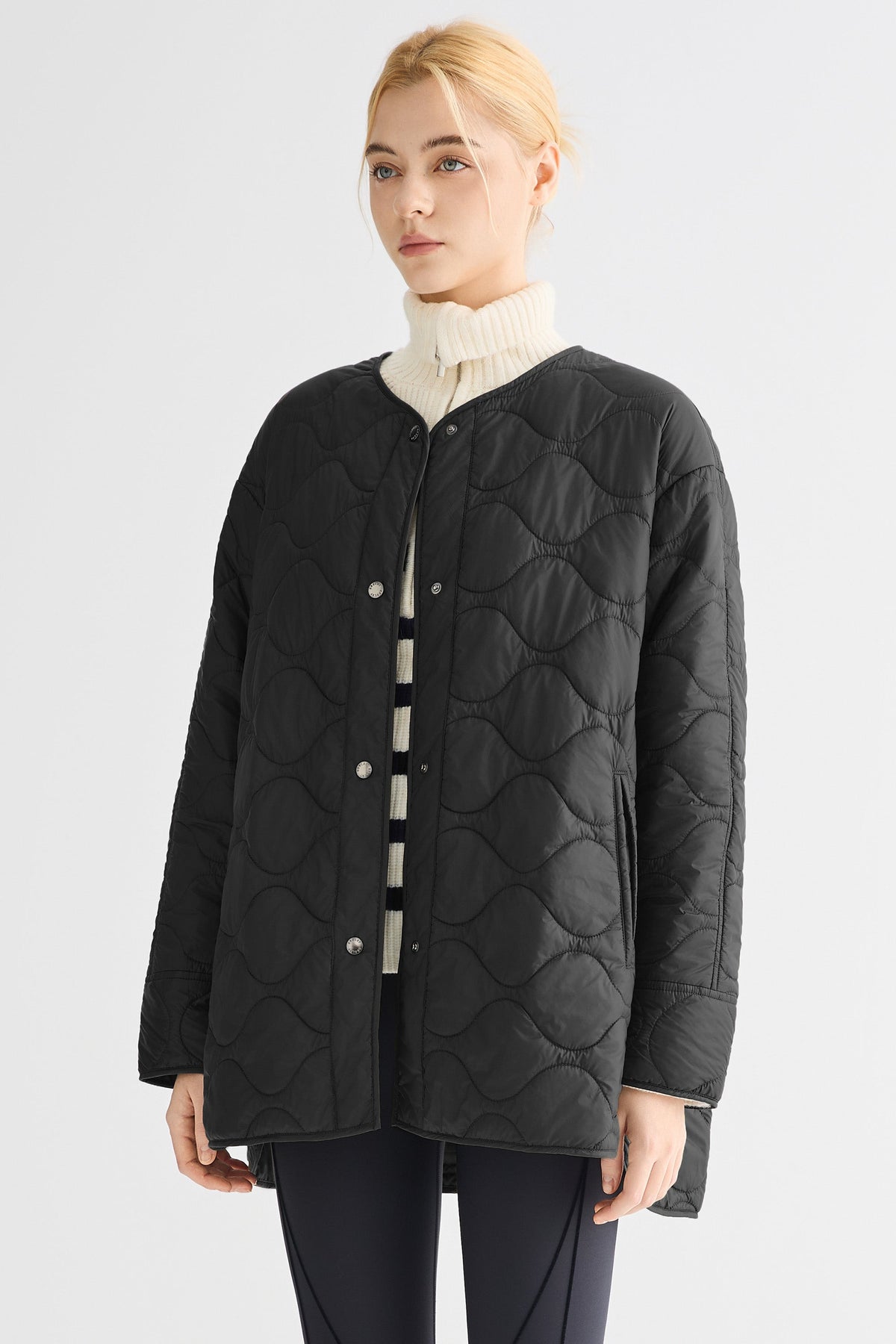 Oversized Quilted Drop-Shoulder Jacket