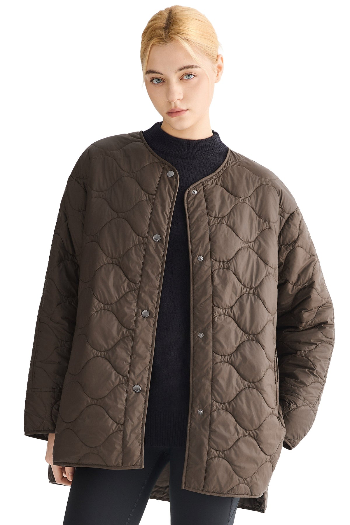 Oversized Quilted Drop-Shoulder Jacket