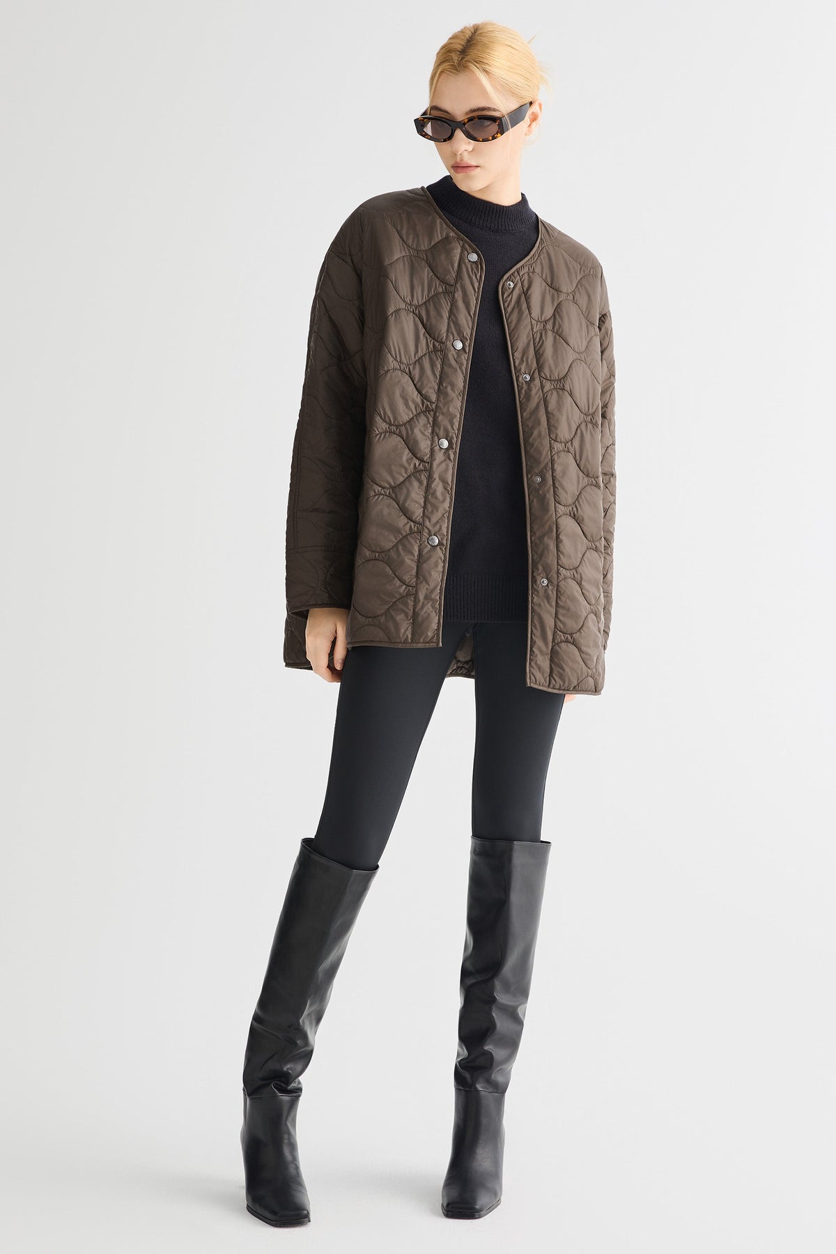 Oversized Quilted Drop-Shoulder Jacket