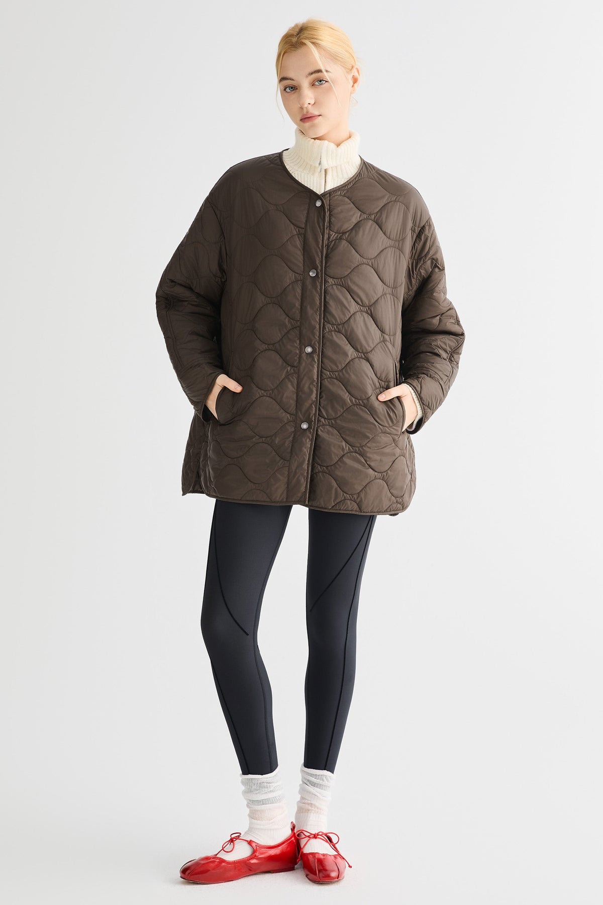 Oversized Quilted Drop-Shoulder Jacket