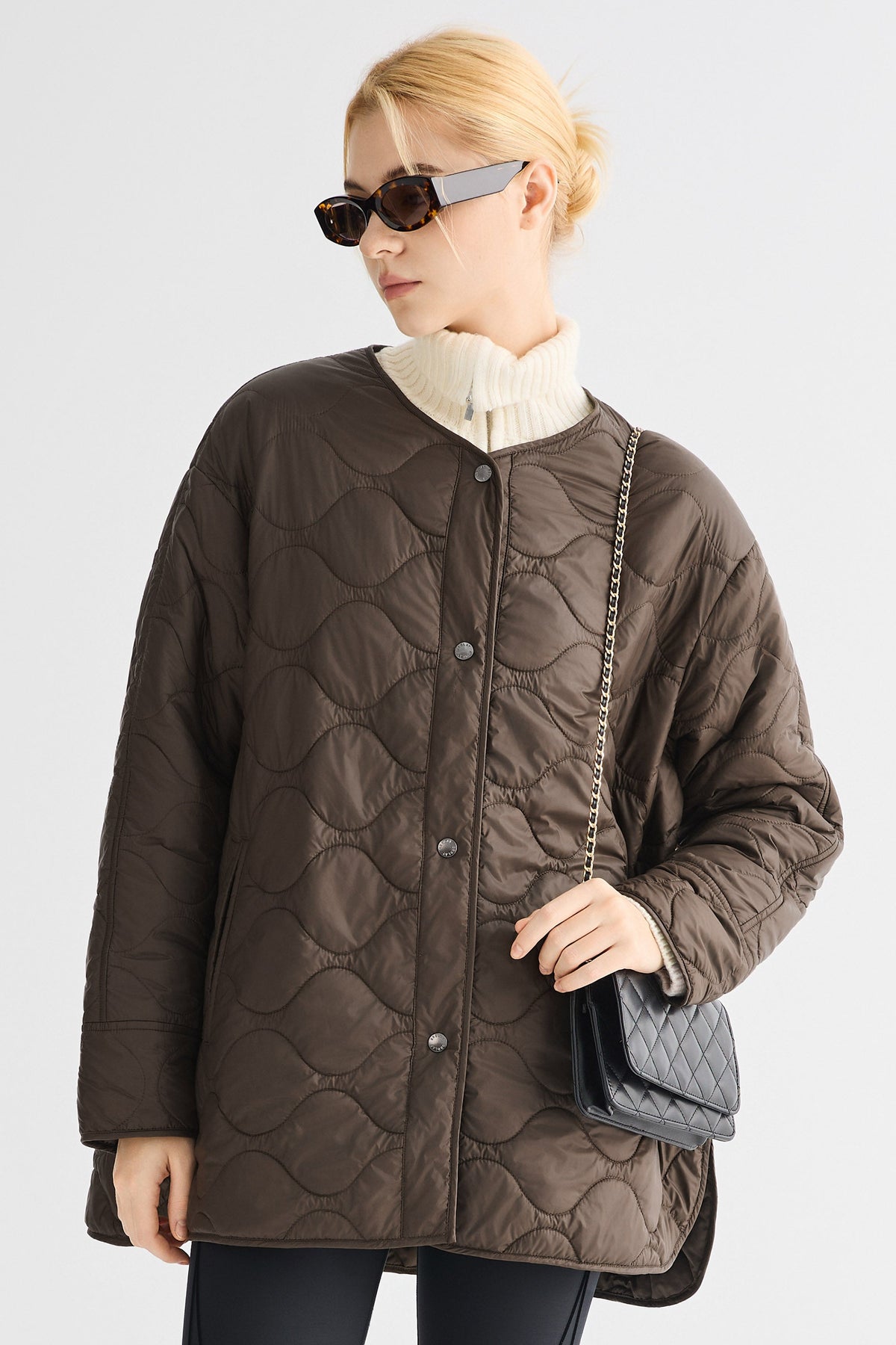 Oversized Quilted Drop-Shoulder Jacket