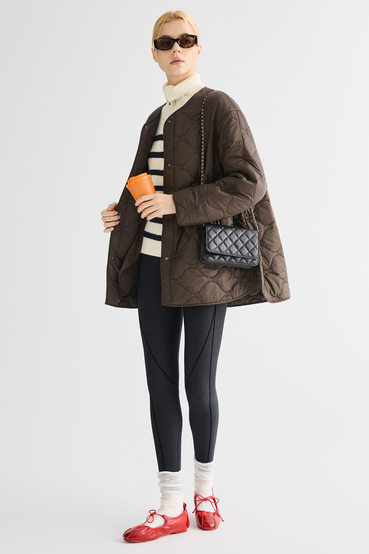 Oversized Quilted Drop-Shoulder Jacket