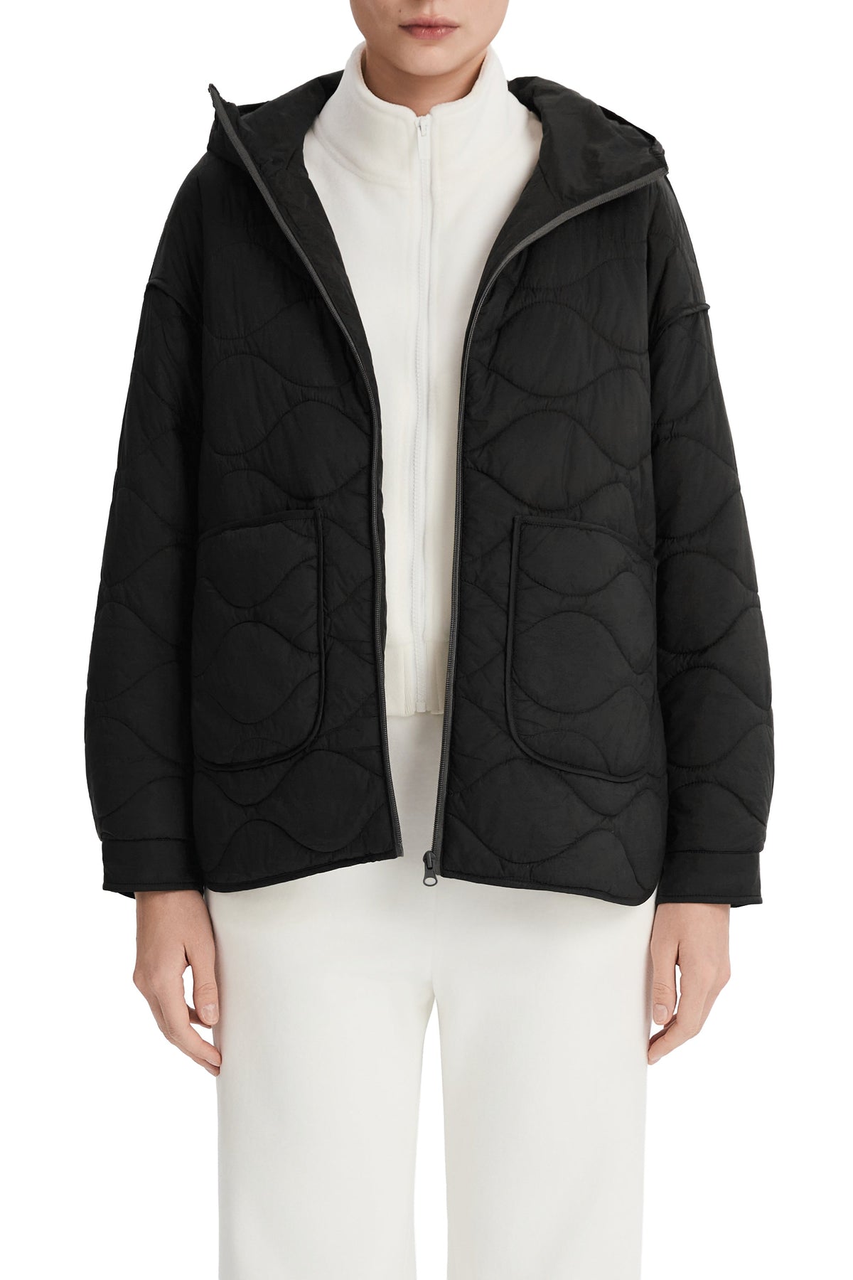 Oversized Quilted Hooded Drop-Shoulder Jacket