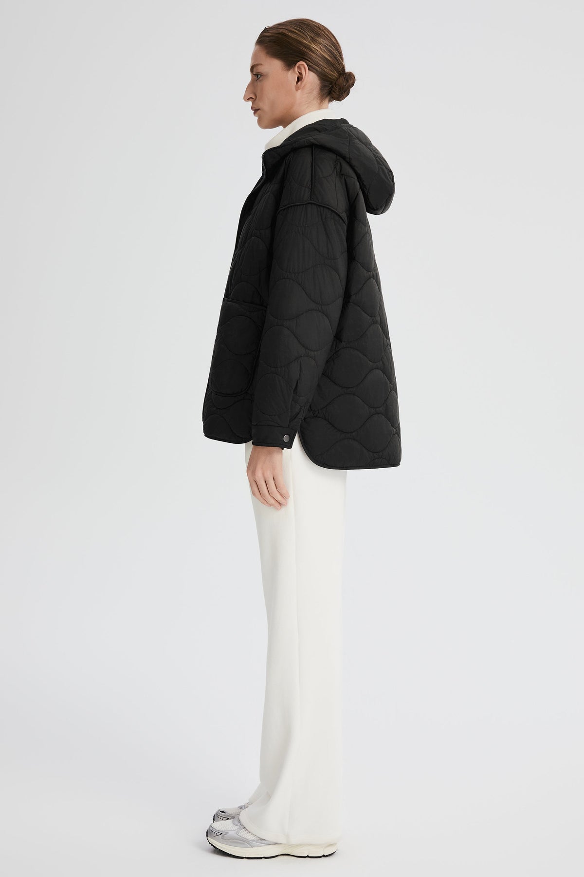 Oversized Quilted Hooded Drop-Shoulder Jacket