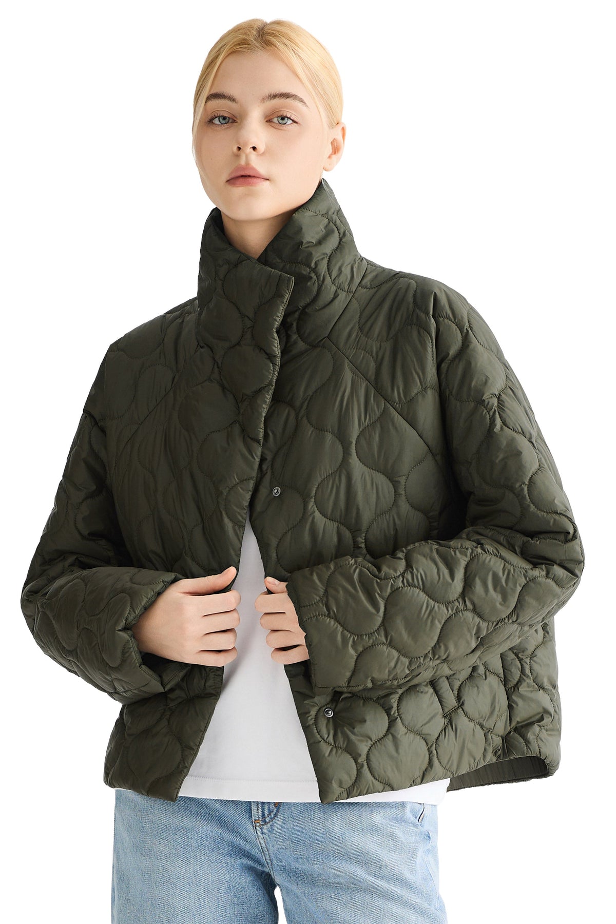 Oversized Quilted Raglan Sleeve Lightweight Jacket
