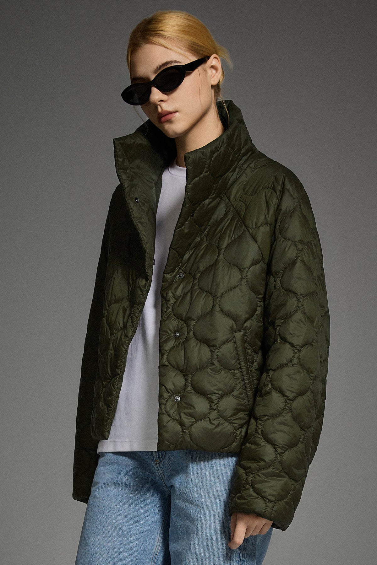Oversized Quilted Raglan Sleeve Lightweight Jacket