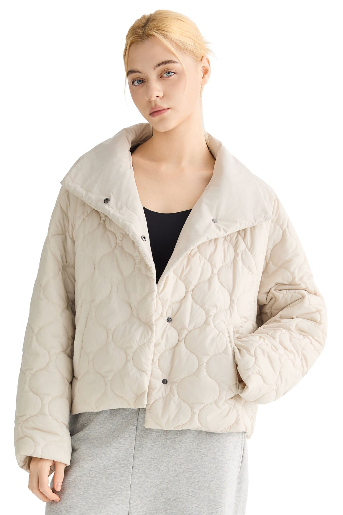 Oversized Quilted Raglan Sleeve Lightweight Jacket