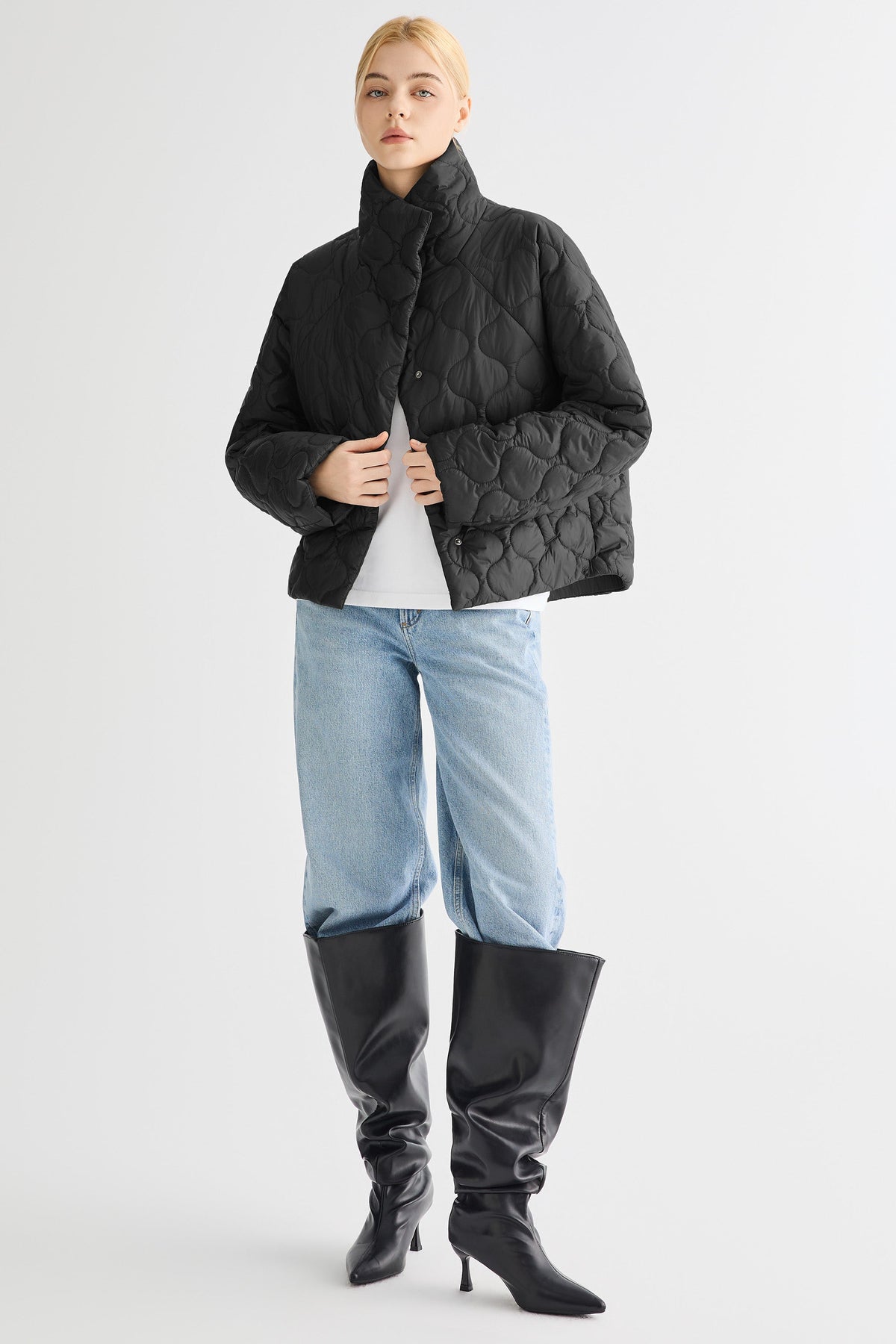 Oversized Quilted Raglan Sleeve Lightweight Jacket