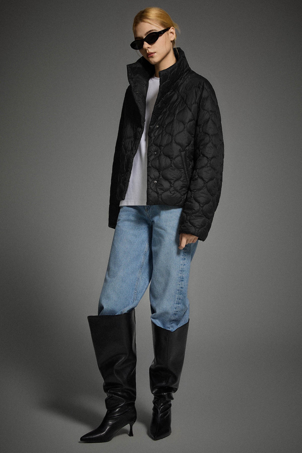 Oversized Quilted Raglan Sleeve Lightweight Jacket