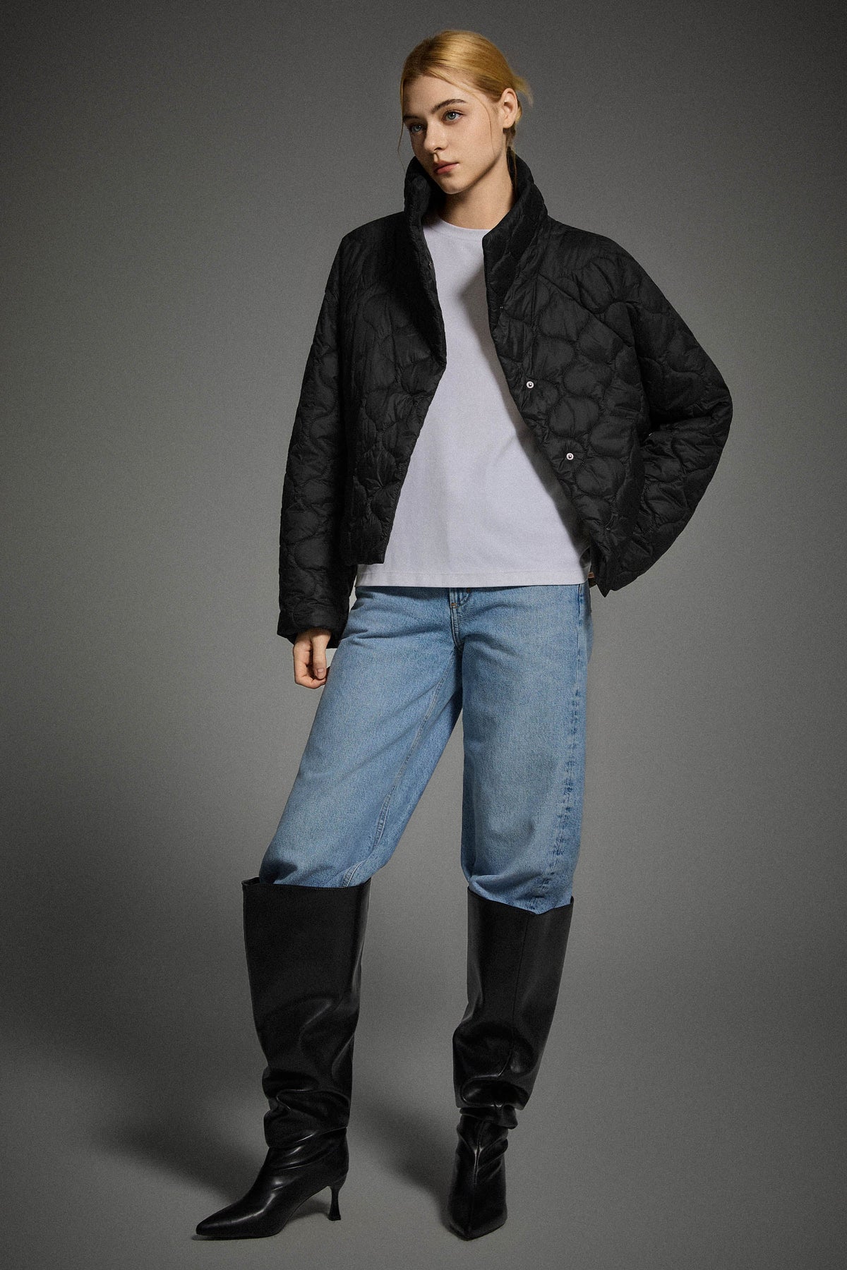 Oversized Quilted Raglan Sleeve Lightweight Jacket