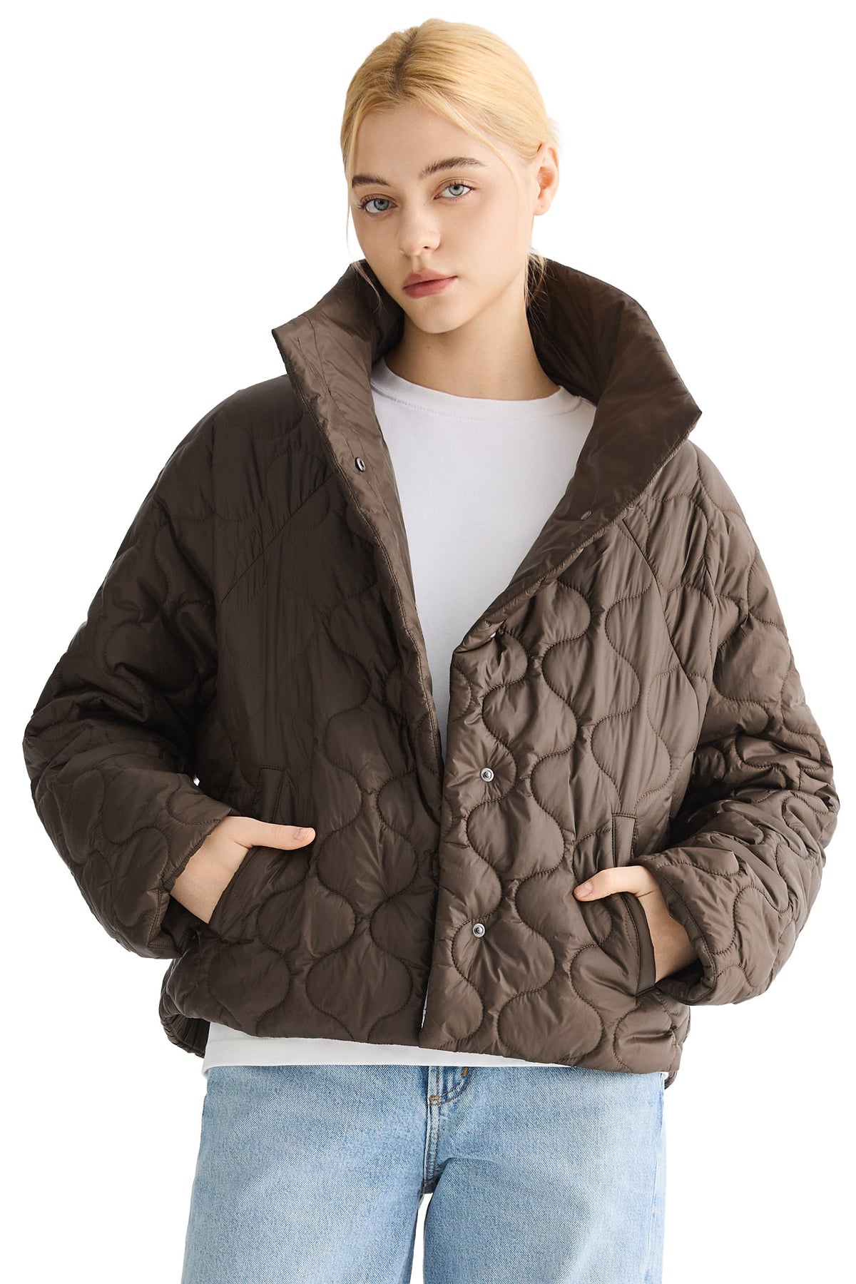 Oversized Quilted Raglan Sleeve Lightweight Jacket