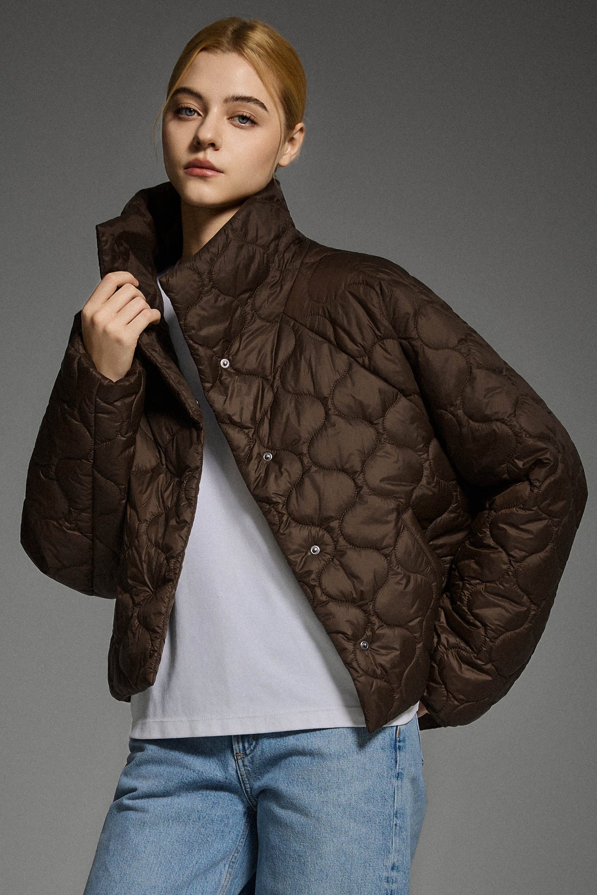 Oversized Quilted Raglan Sleeve Lightweight Jacket