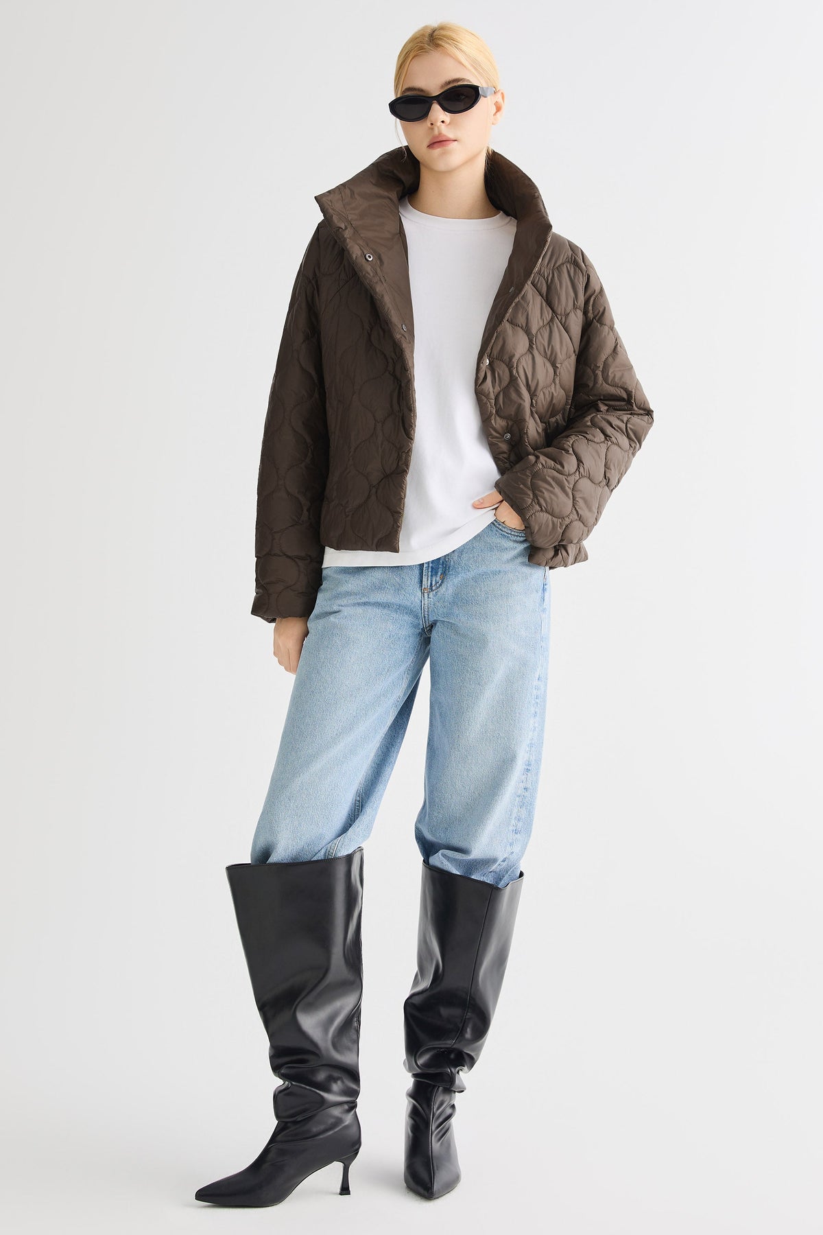 Oversized Quilted Raglan Sleeve Lightweight Jacket