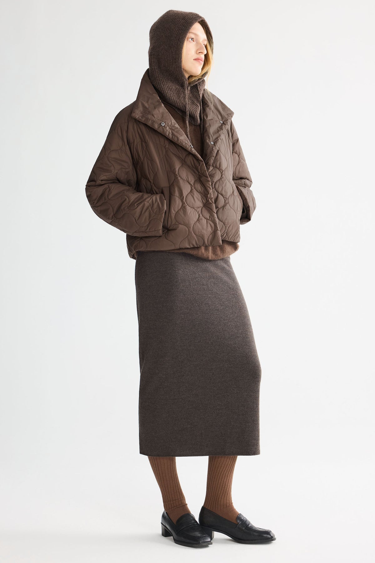 Oversized Quilted Raglan Sleeve Lightweight Jacket