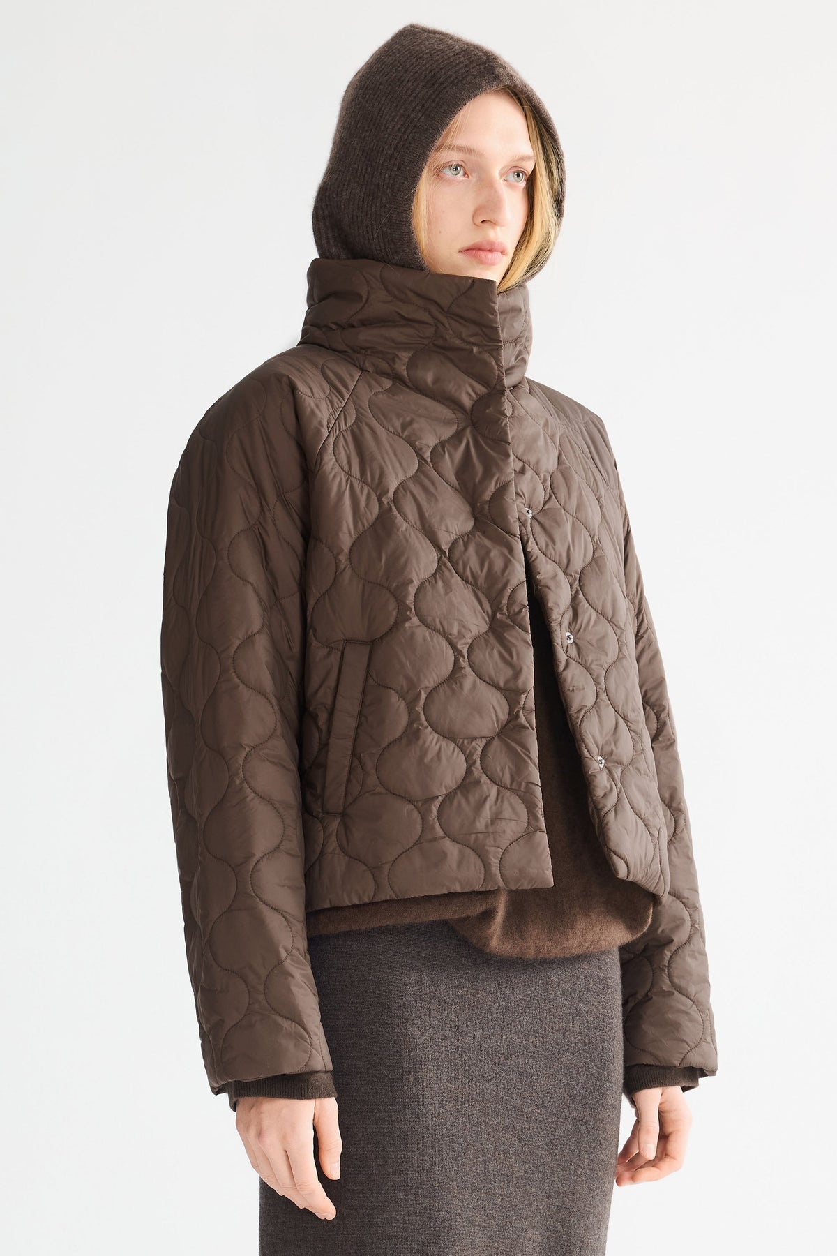 Oversized Quilted Raglan Sleeve Lightweight Jacket
