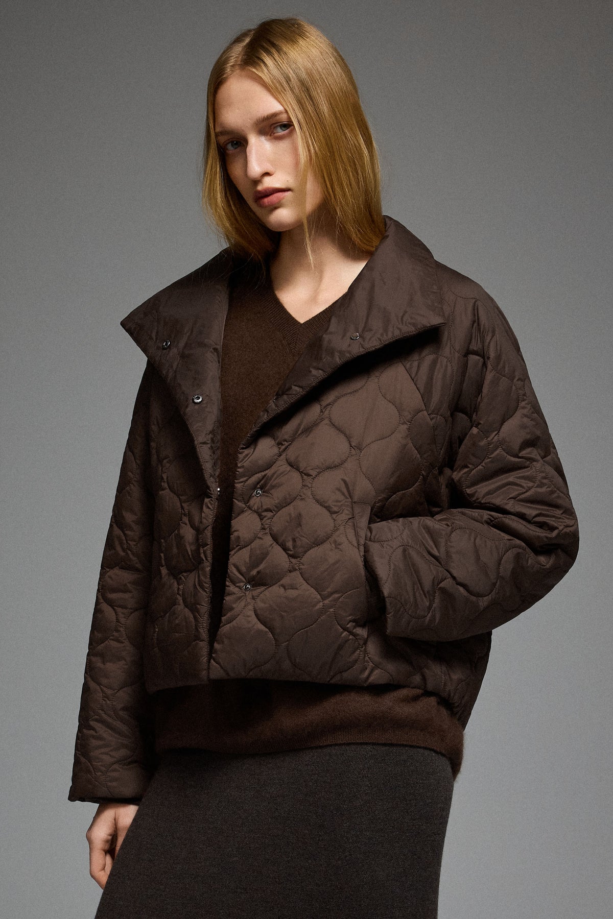 Oversized Quilted Raglan Sleeve Lightweight Jacket