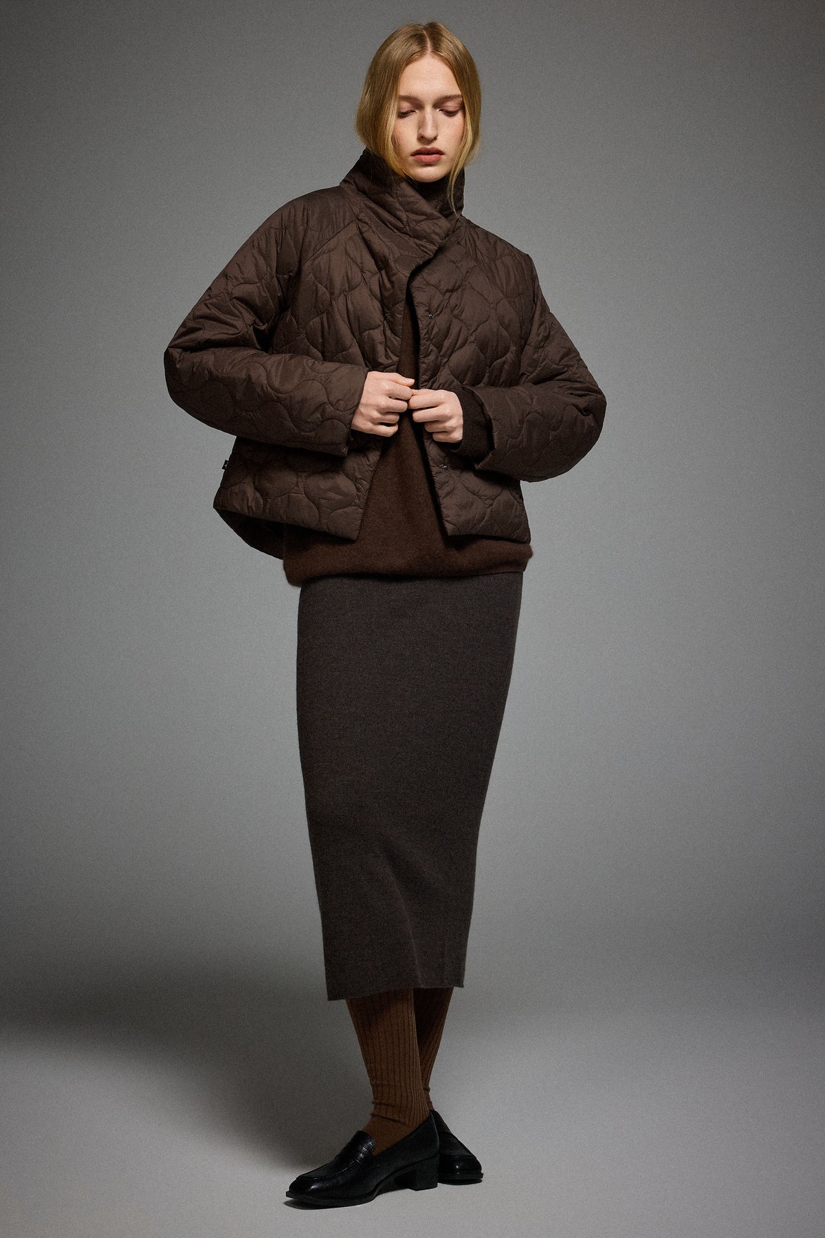 Oversized Quilted Raglan Sleeve Lightweight Jacket
