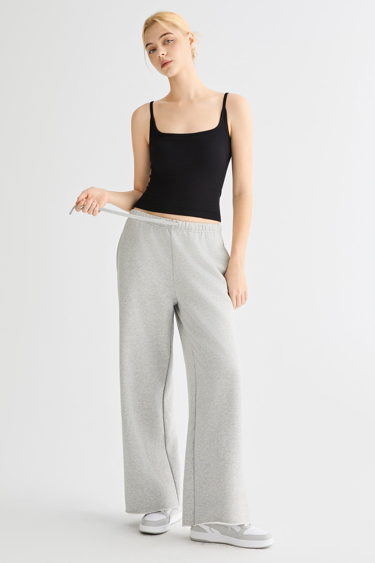 Padded Ribbed Square Neck Tank