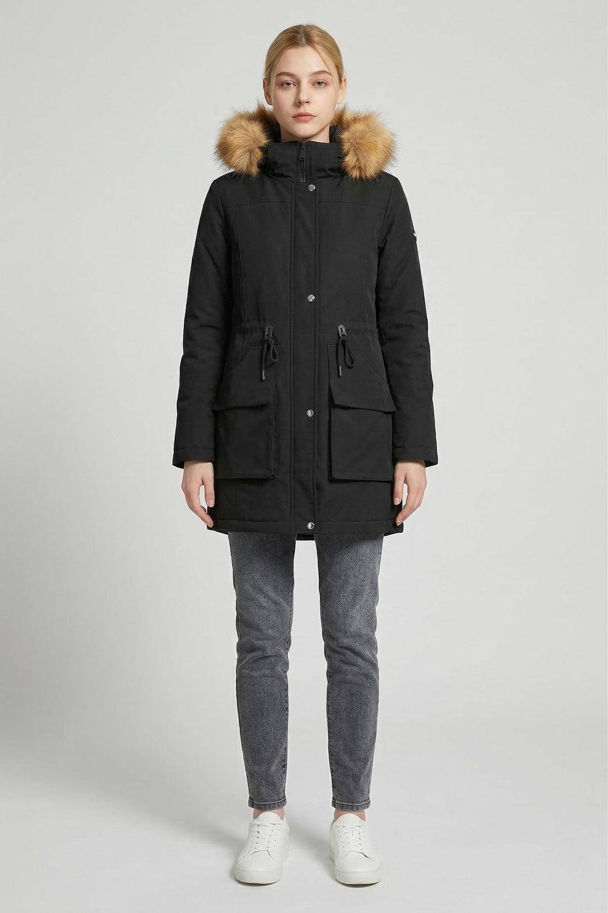 Thickened Fleece Lined Parka Jacket
