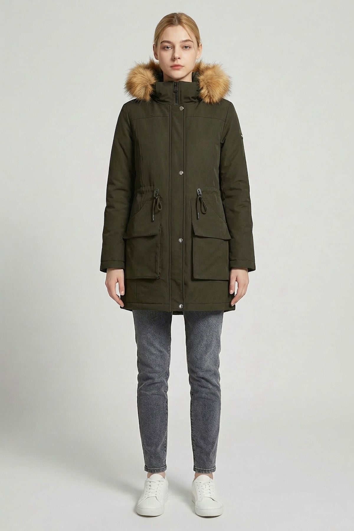 Thickened Fleece Lined Parka Jacket