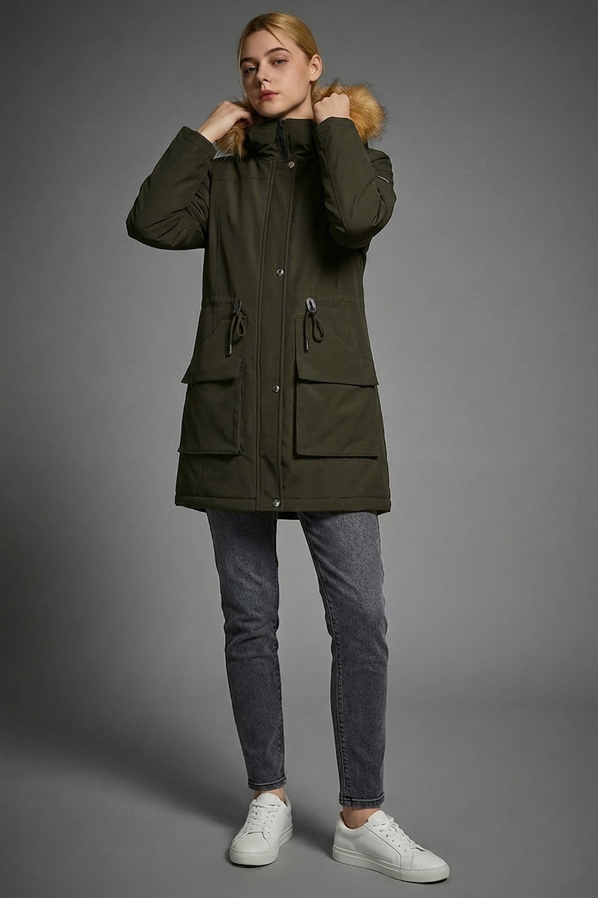 Thickened Fleece Lined Parka Jacket