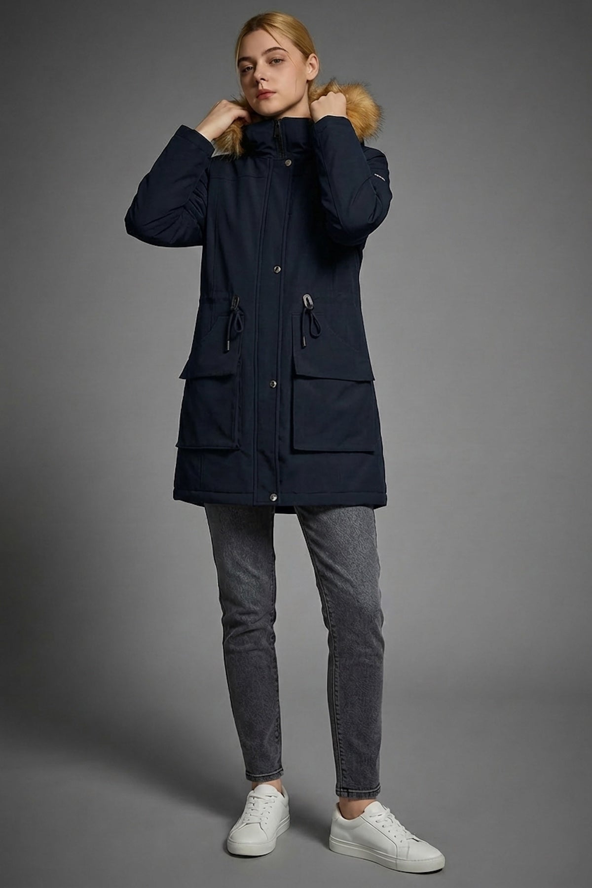 Thickened Fleece Lined Parka Jacket