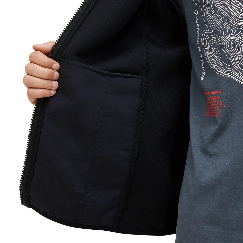 Men's Solid Pile Jacket - Black / Black