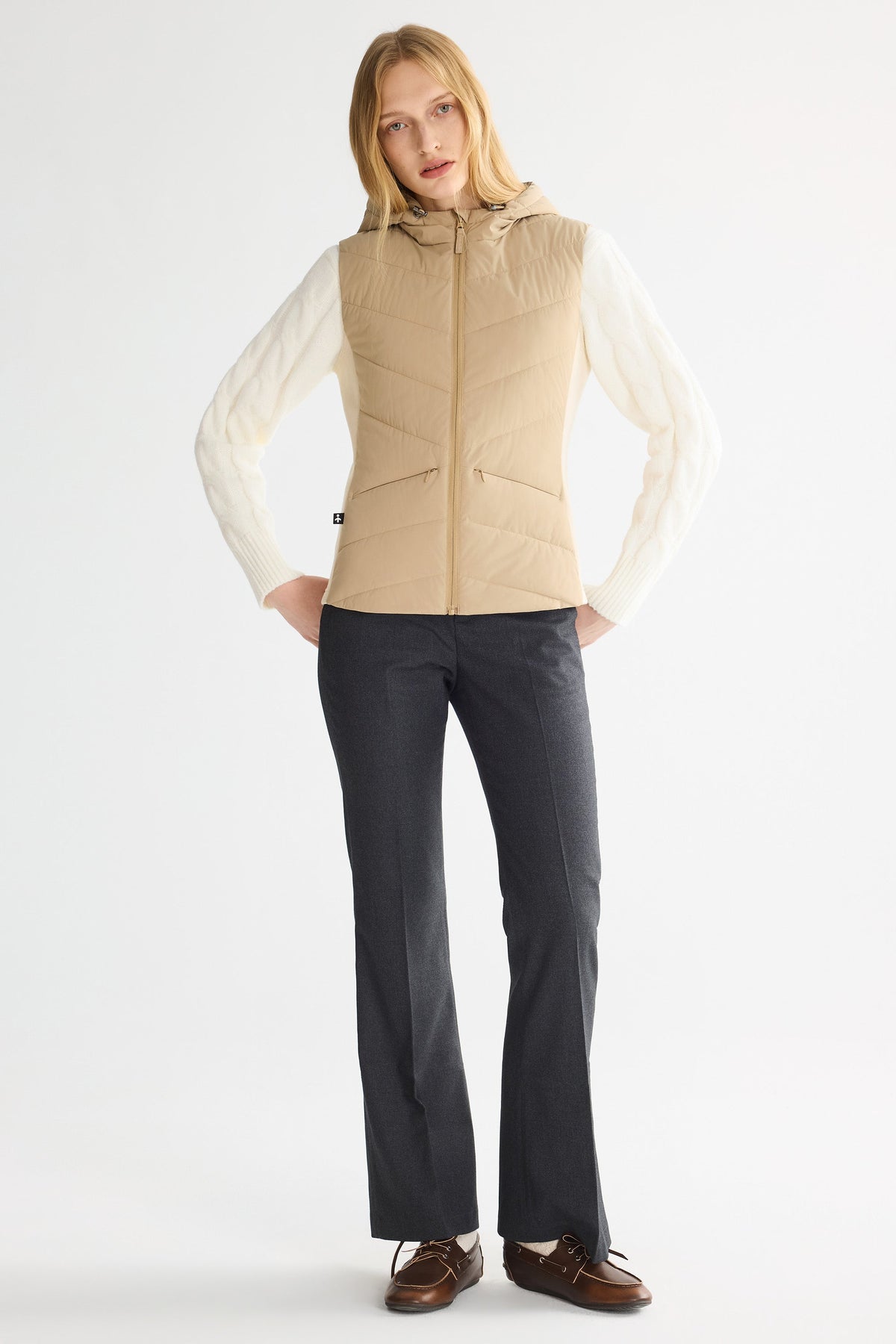 Quilted Vest with Slim-Fit Waist Design