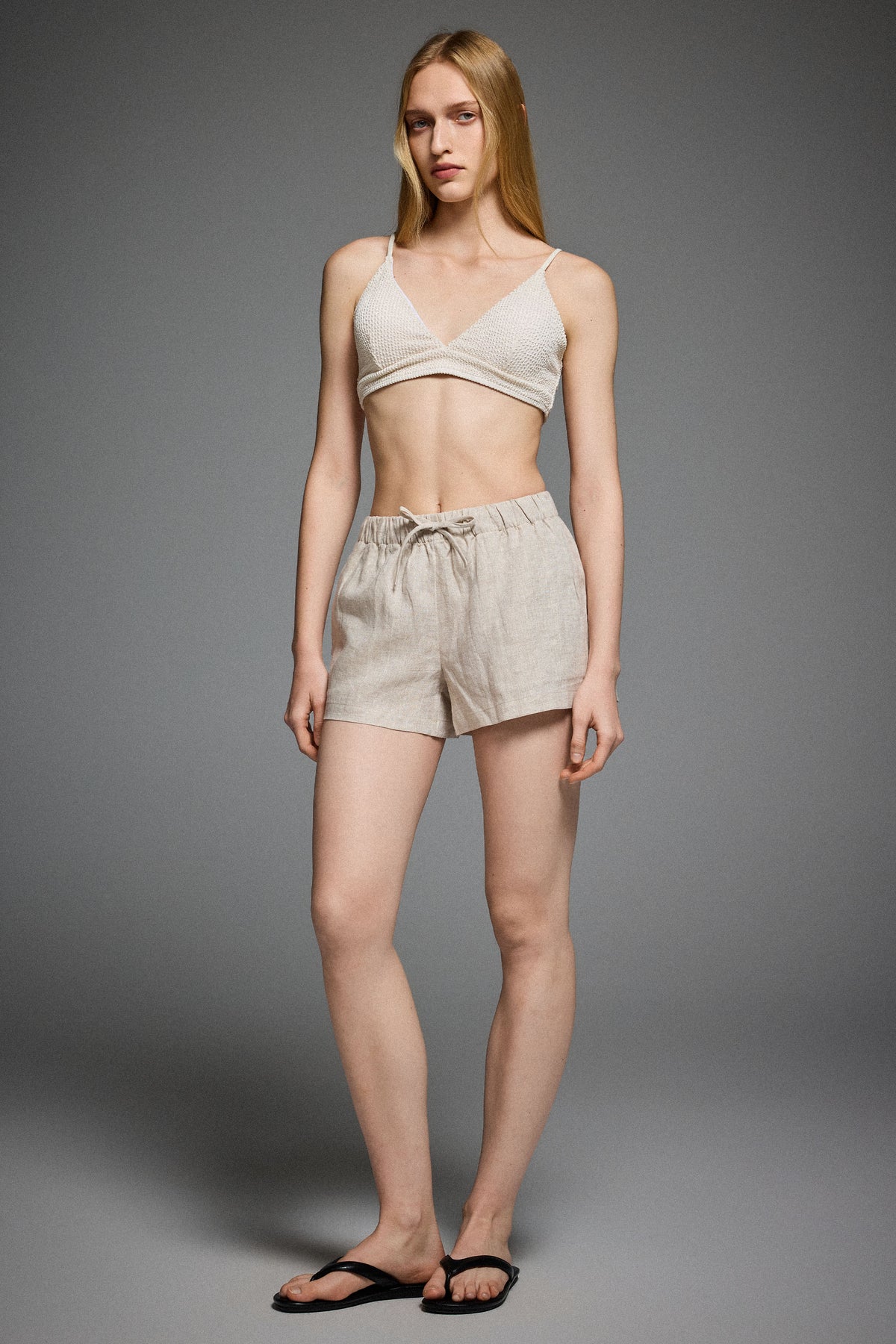 Relaxed Linen Drawstring Shorts