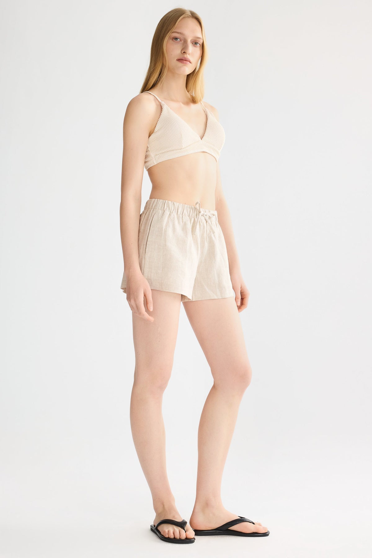 Relaxed Linen Drawstring Shorts