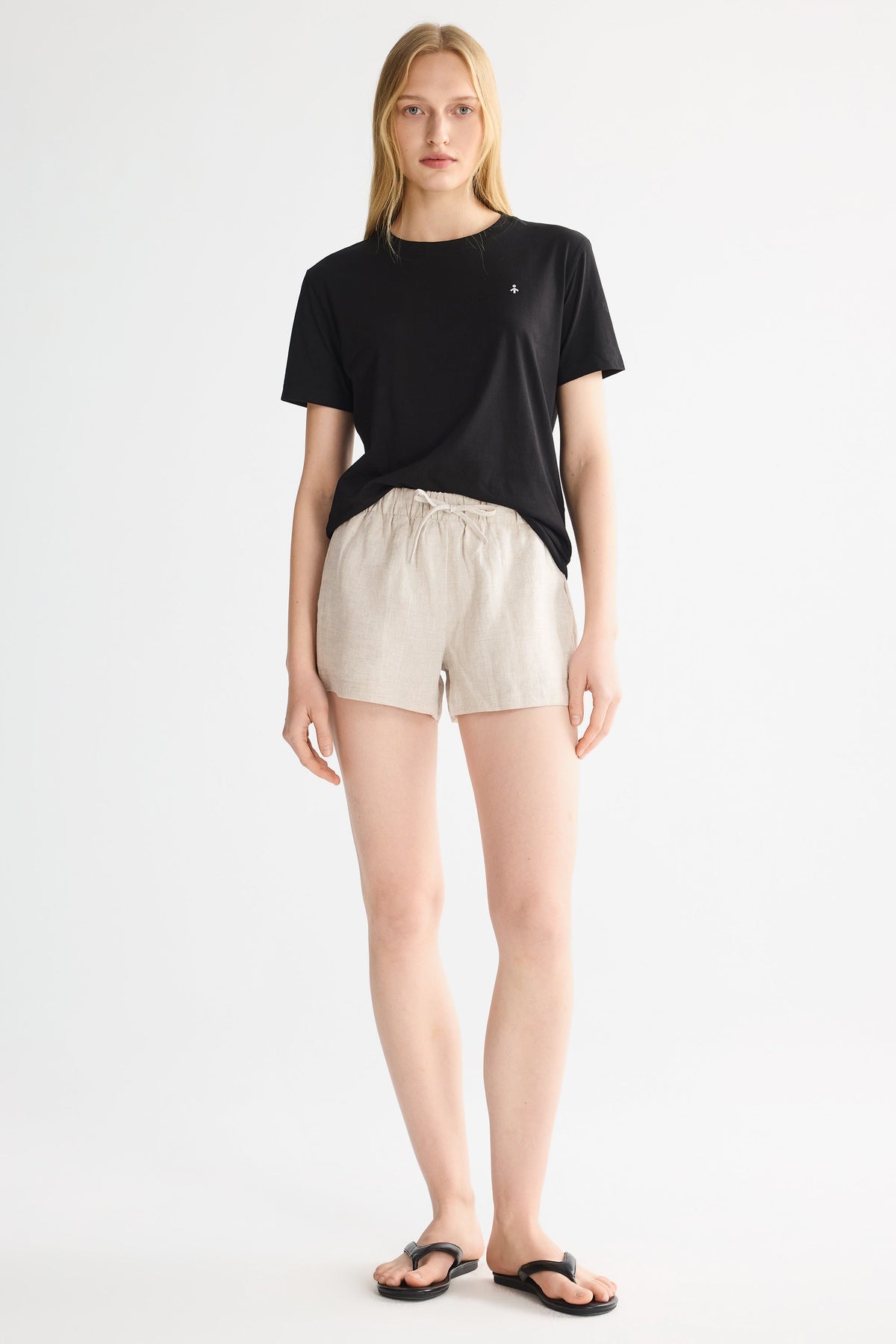 Relaxed Linen Drawstring Shorts