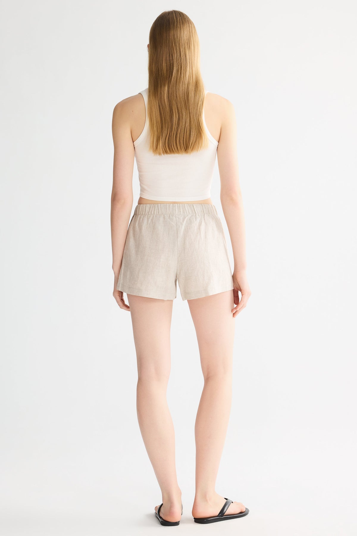 Relaxed Linen Drawstring Shorts