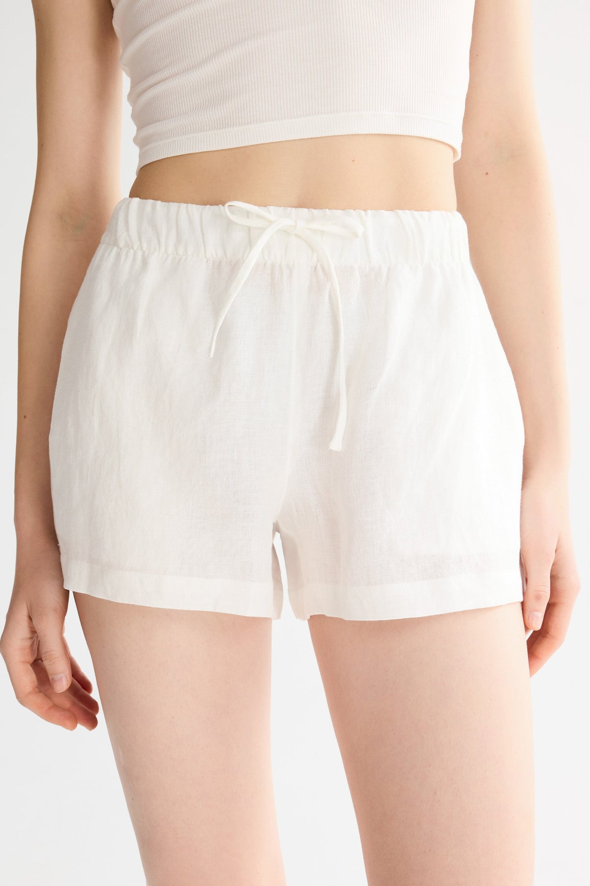 Relaxed Linen Drawstring Shorts