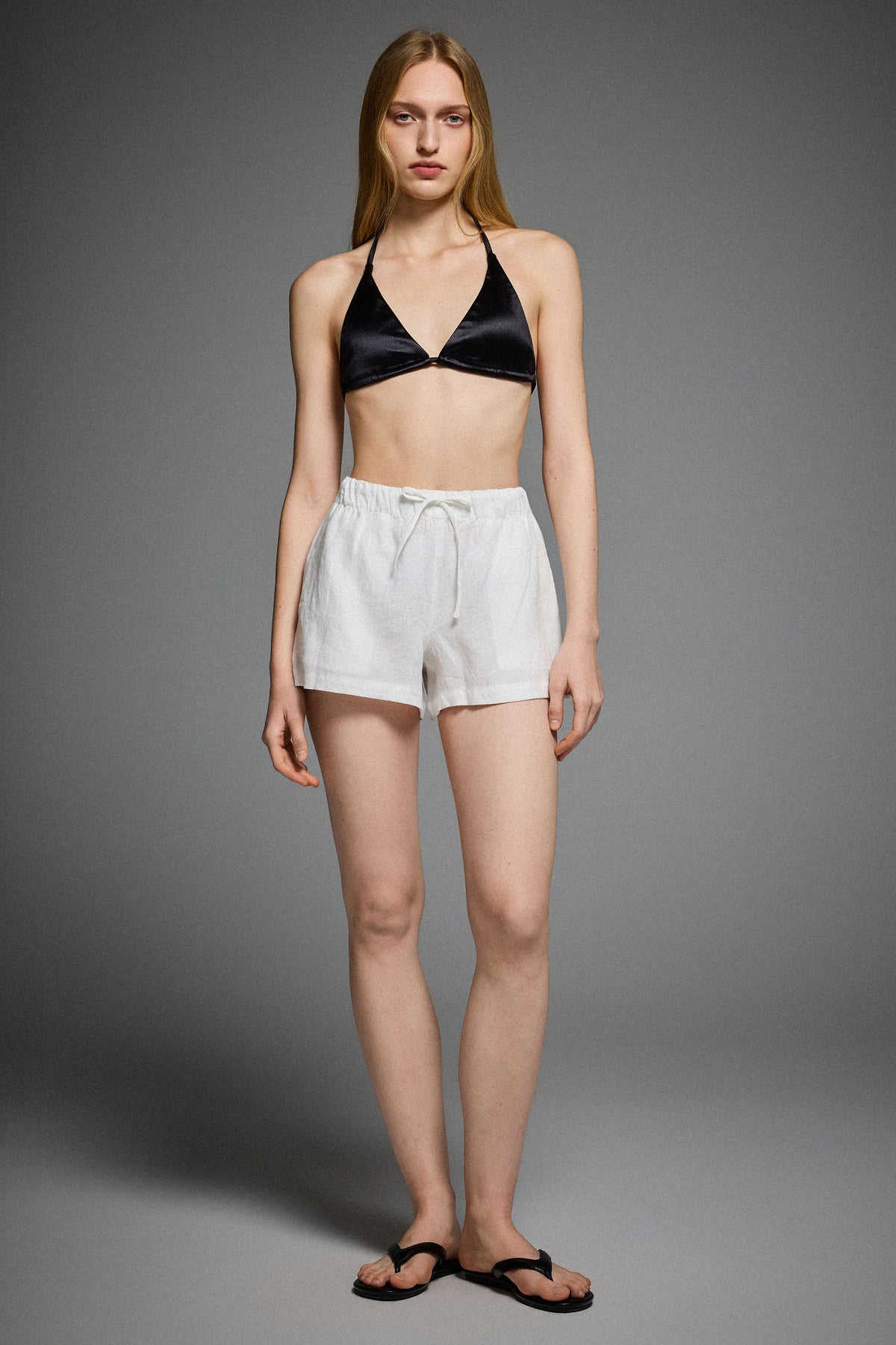 Relaxed Linen Drawstring Shorts