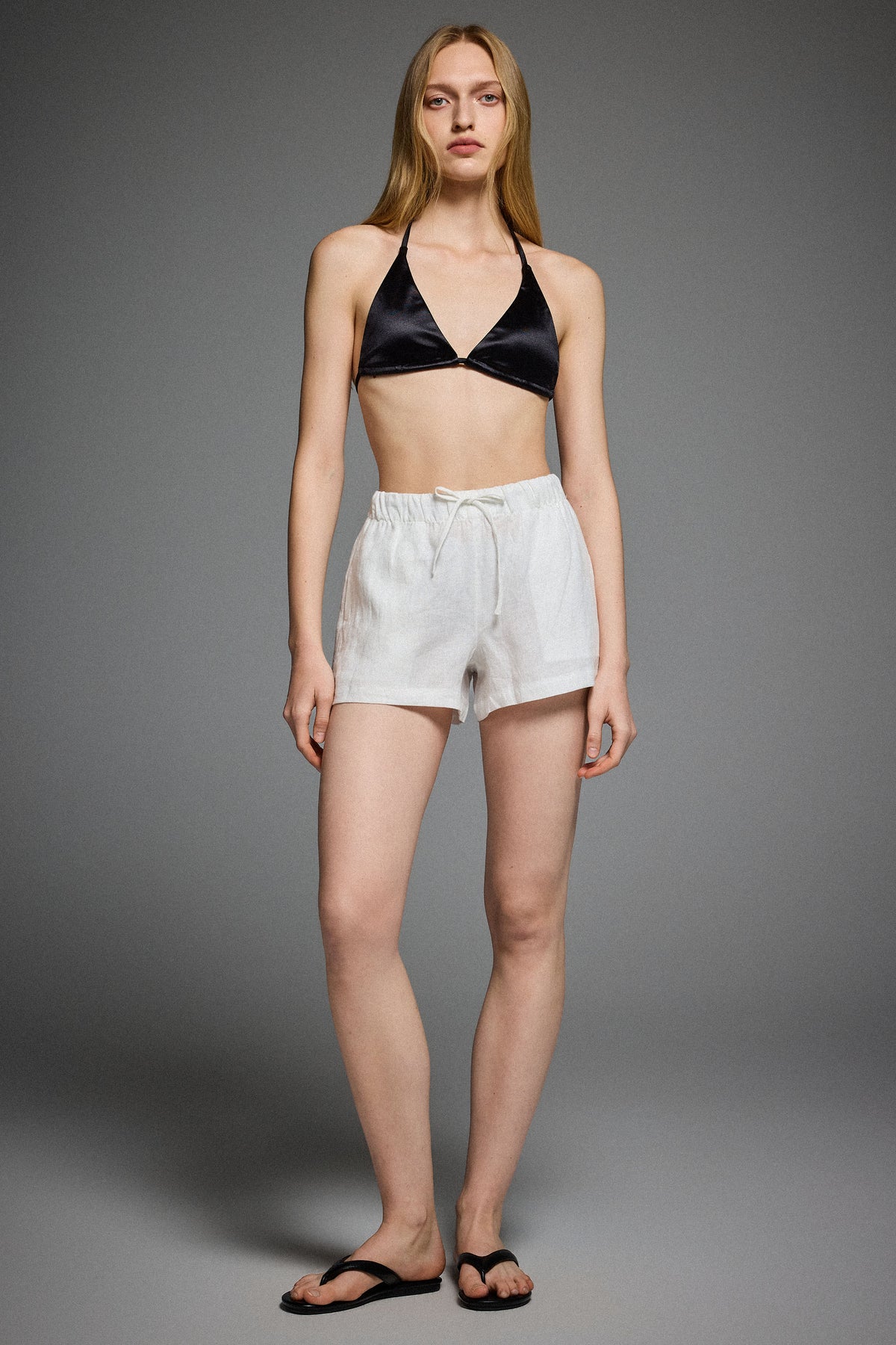 Relaxed Linen Drawstring Shorts
